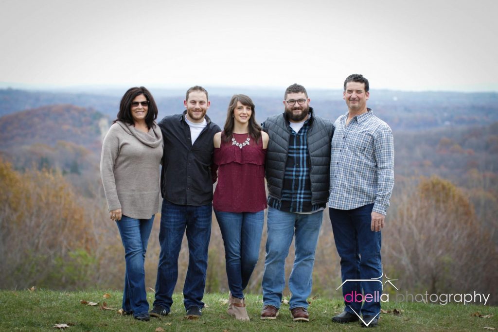 family in the vineyard