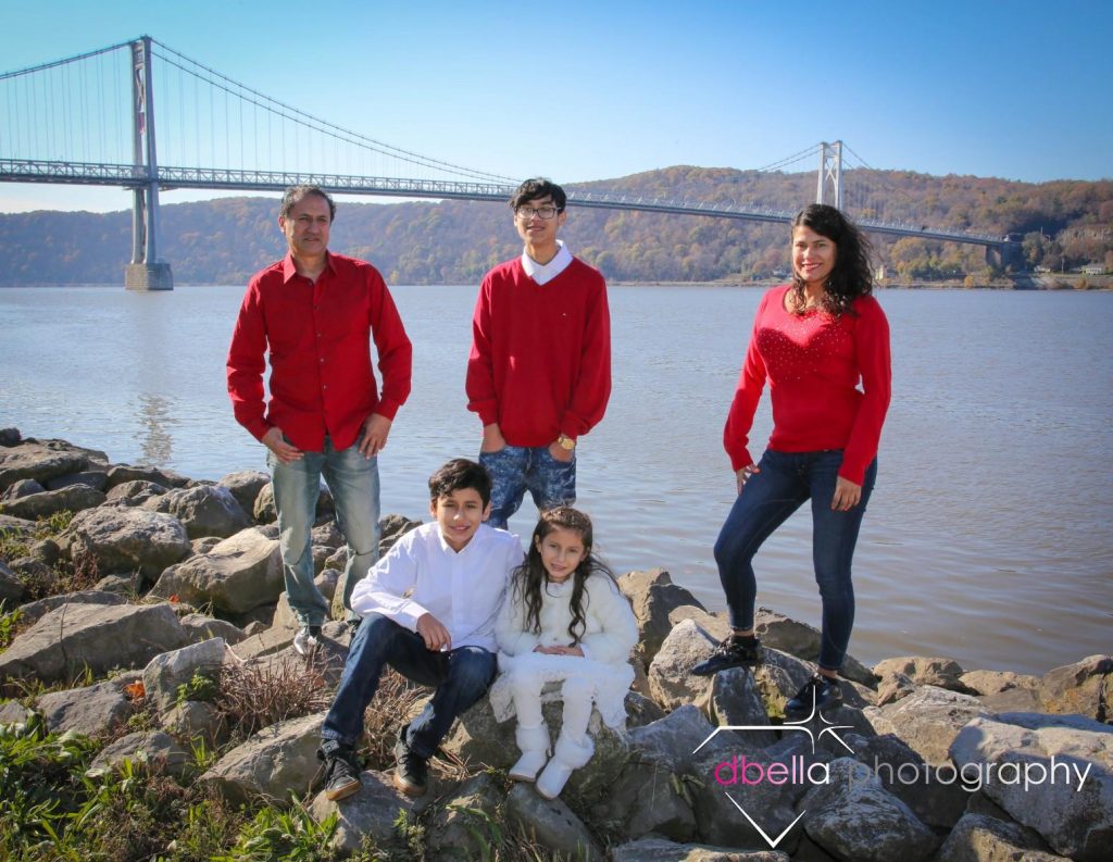 family by the river