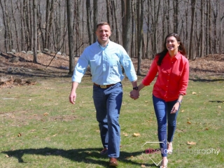 happy couple walking