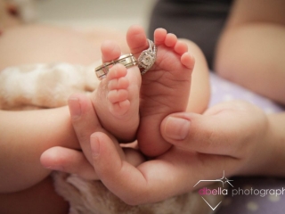 baby feet with rings