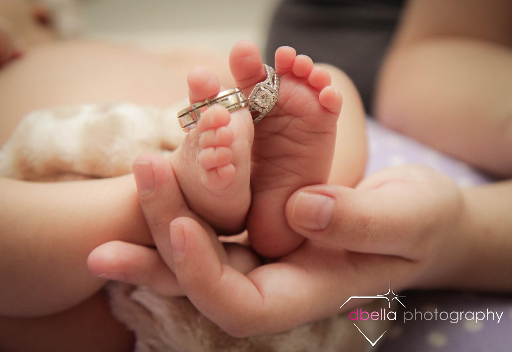 baby feet with rings