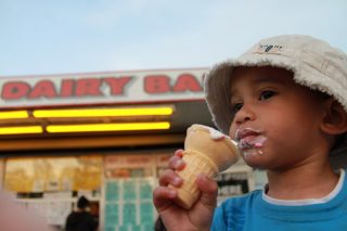 child with ice cream