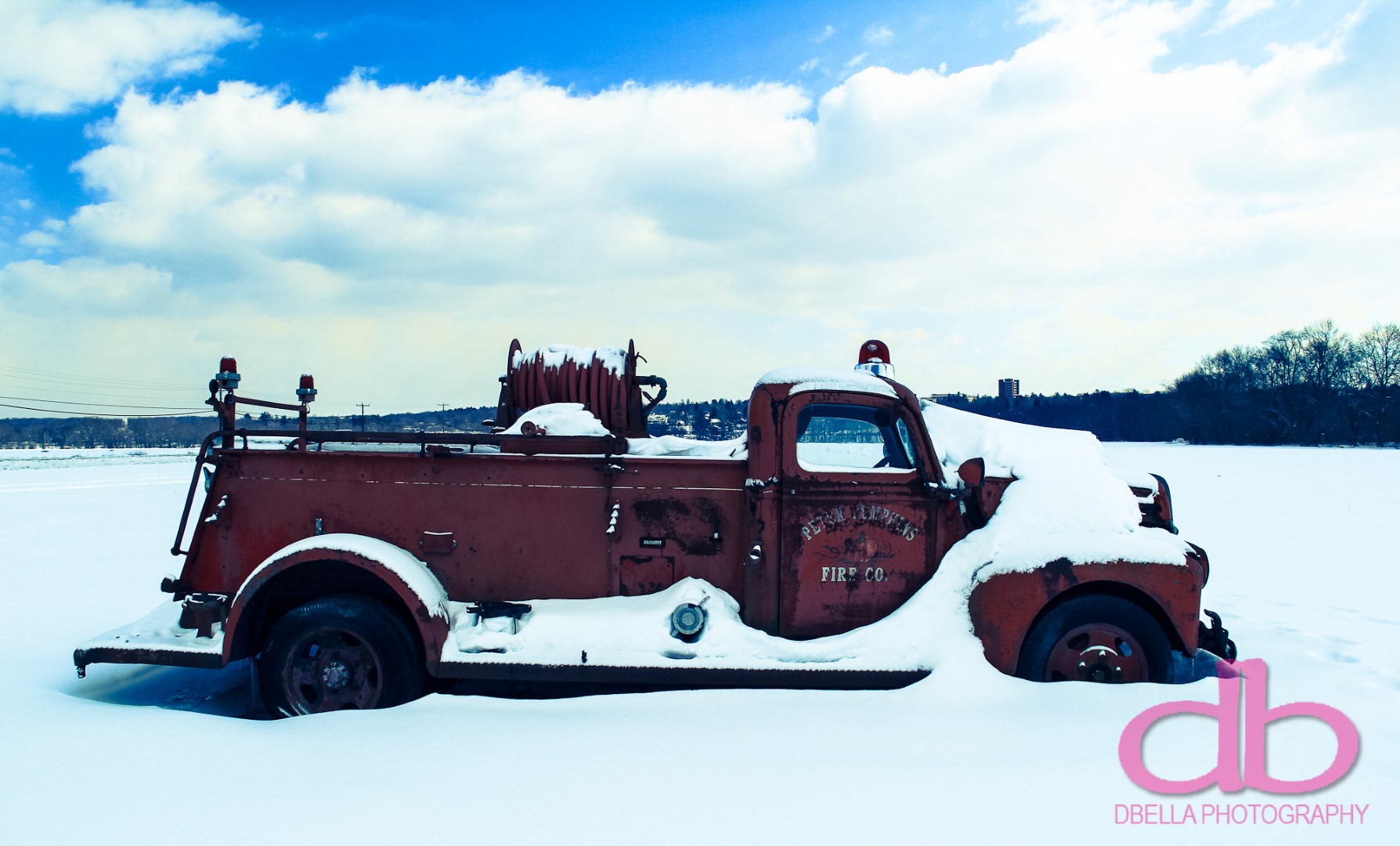 old truck in snow